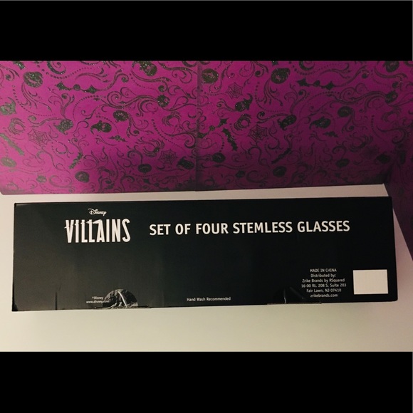 ✨ Disney Villains Stemless Wine Glasses Set of 4 ✨ NWOT ✨ - Picture 10 of 10